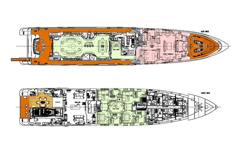 diagram, engineering drawing aboard SCOTT FREE Yacht for Charter