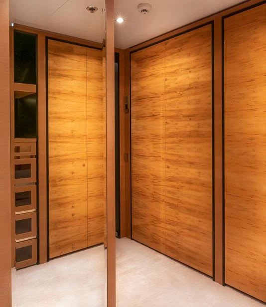 a room with a large closet aboard SCOTT FREE Yacht for Charter