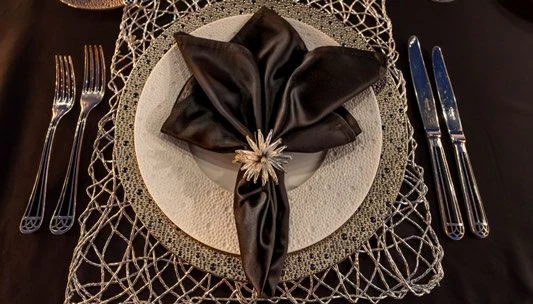 a flower on a plate aboard SCOTT FREE Yacht for Charter