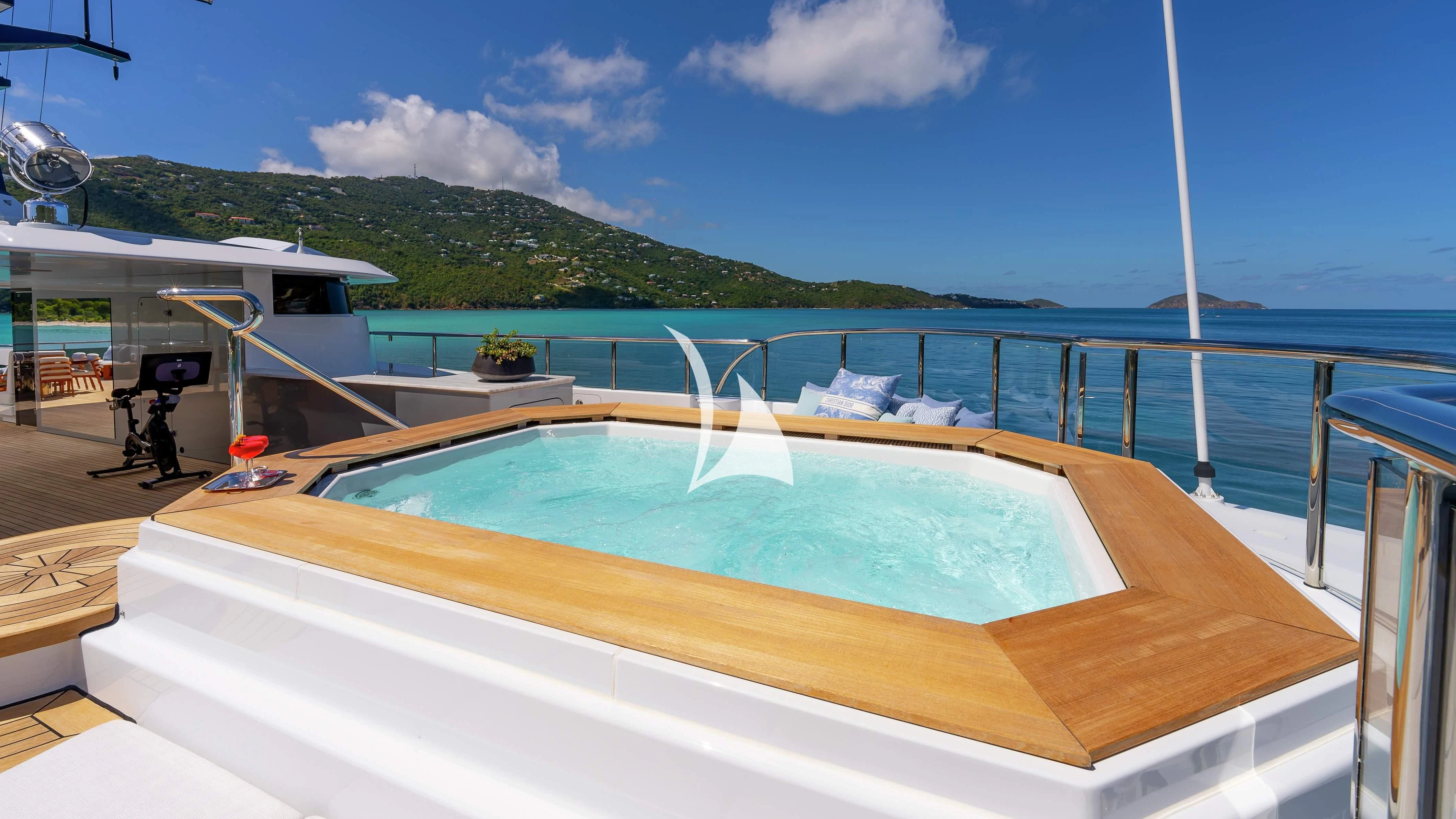 a boat on the water aboard SCOTT FREE Yacht for Charter