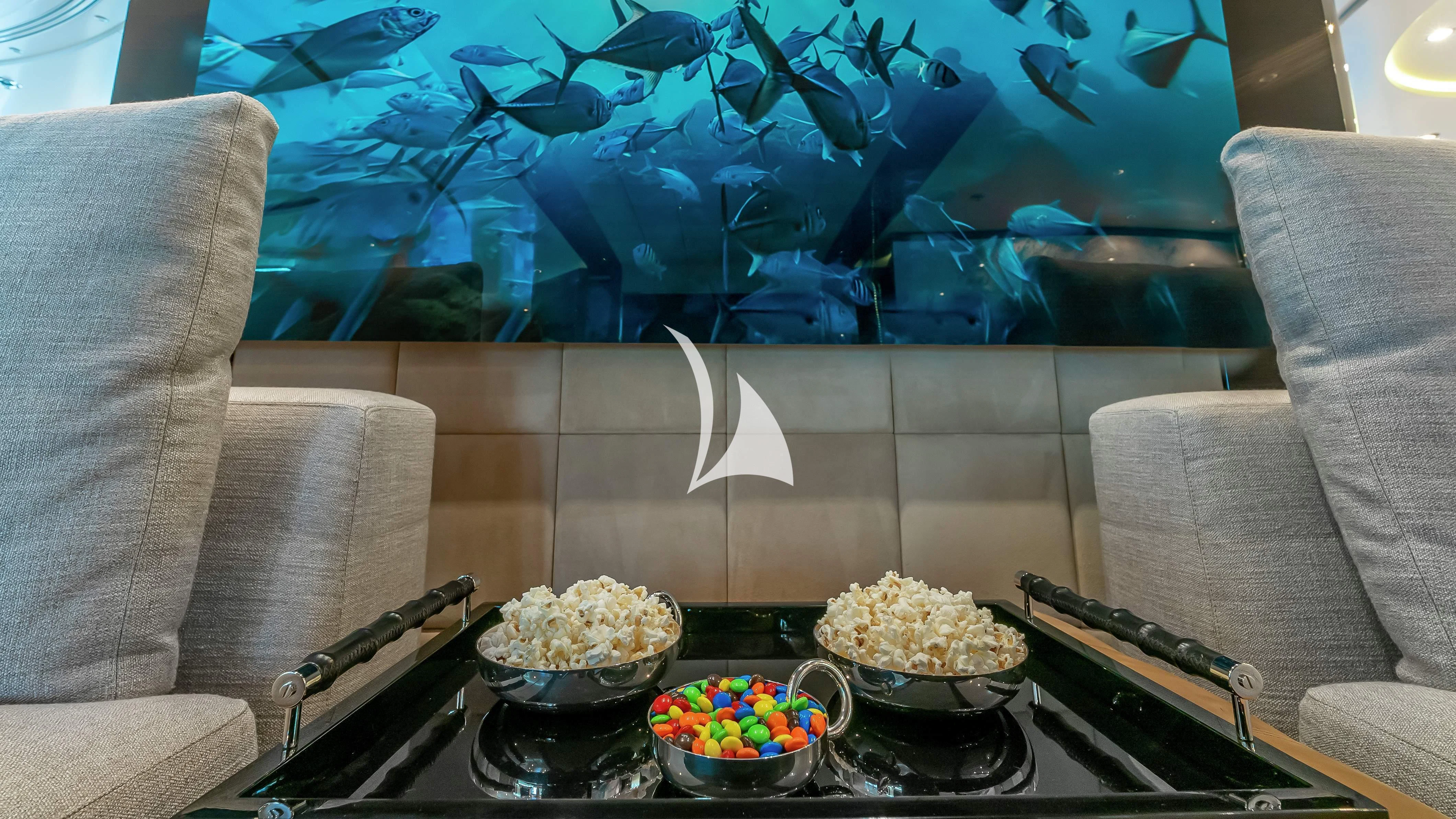 a kitchen with a stove and a bowl of food aboard SCOTT FREE Yacht for Charter