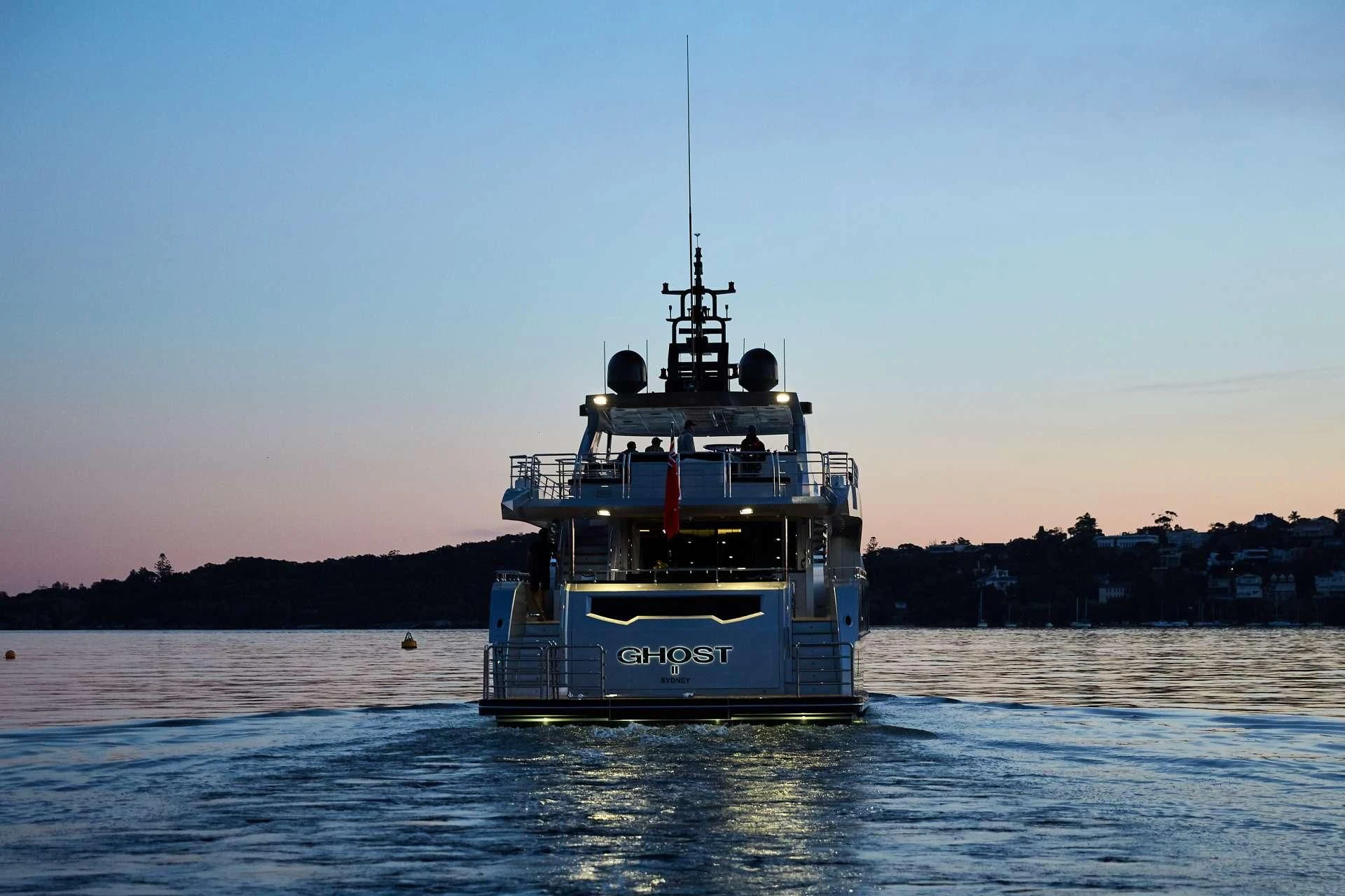 a boat in the water aboard GHOST II Yacht for Sale