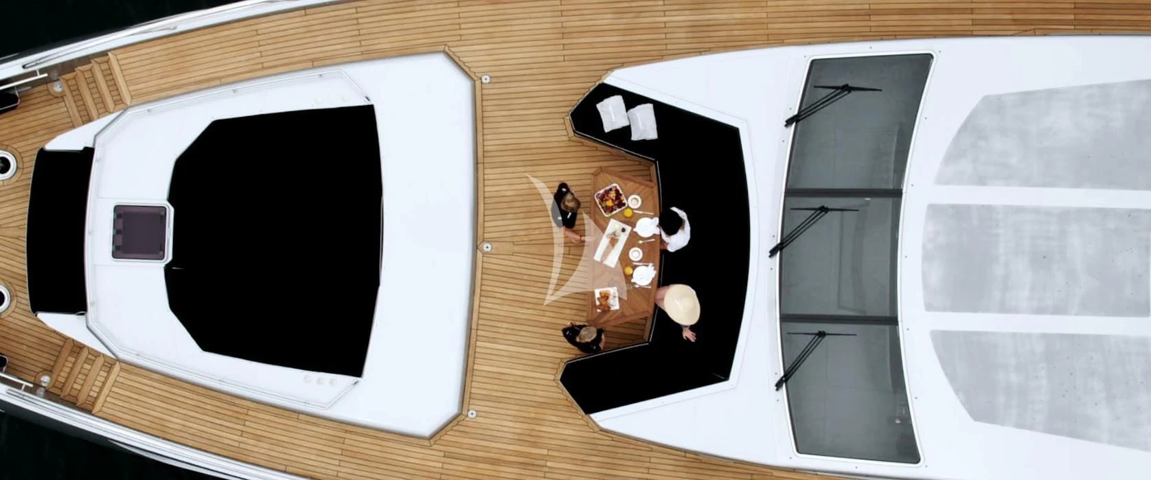 a black and white computer set aboard GHOST II Yacht for Sale