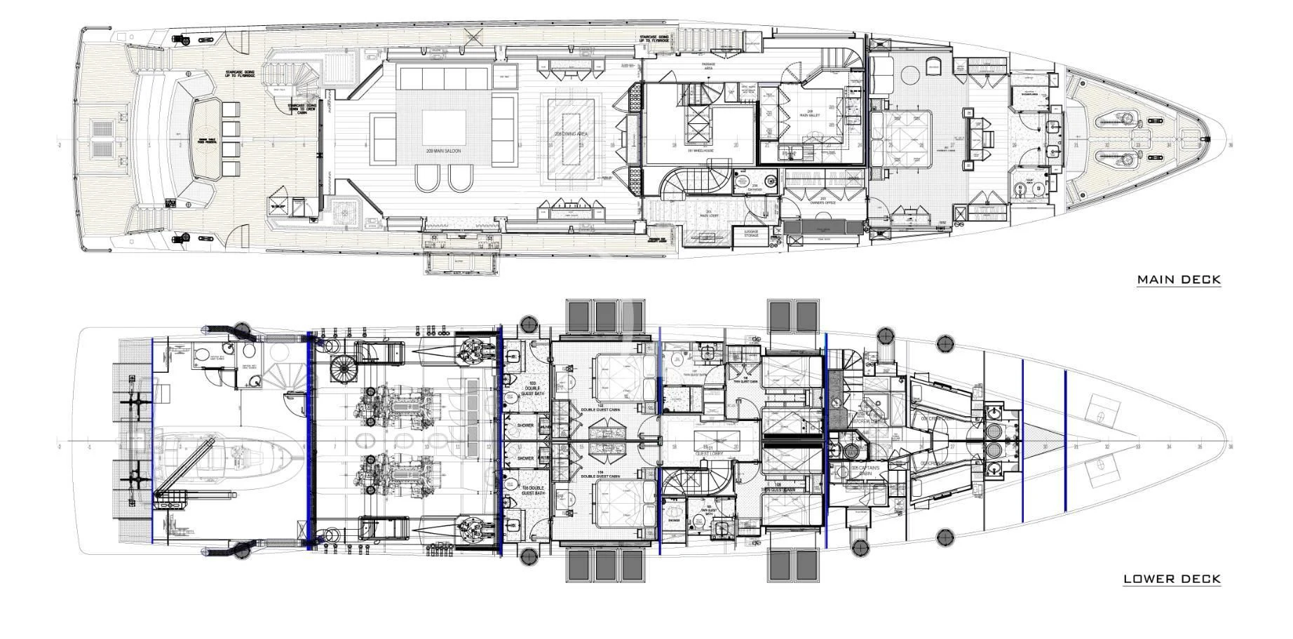 diagram, engineering drawing aboard GHOST II Yacht for Sale