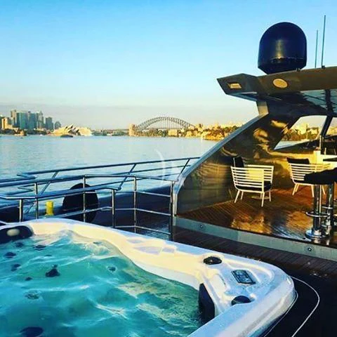 a boat on the water aboard GHOST II Yacht for Sale
