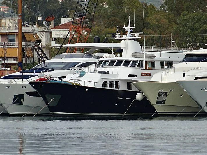 several boats docked at a pier aboard SOUNION II Yacht for Sale