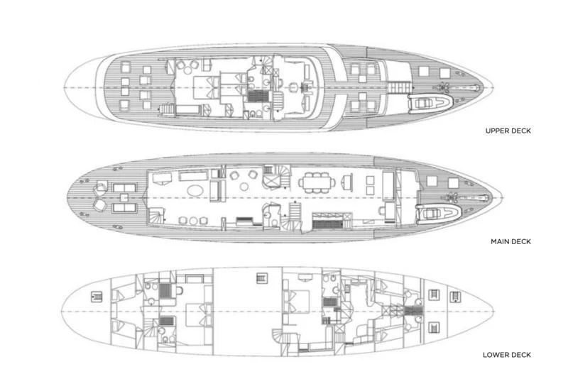 diagram, engineering drawing aboard SOUNION II Yacht for Sale