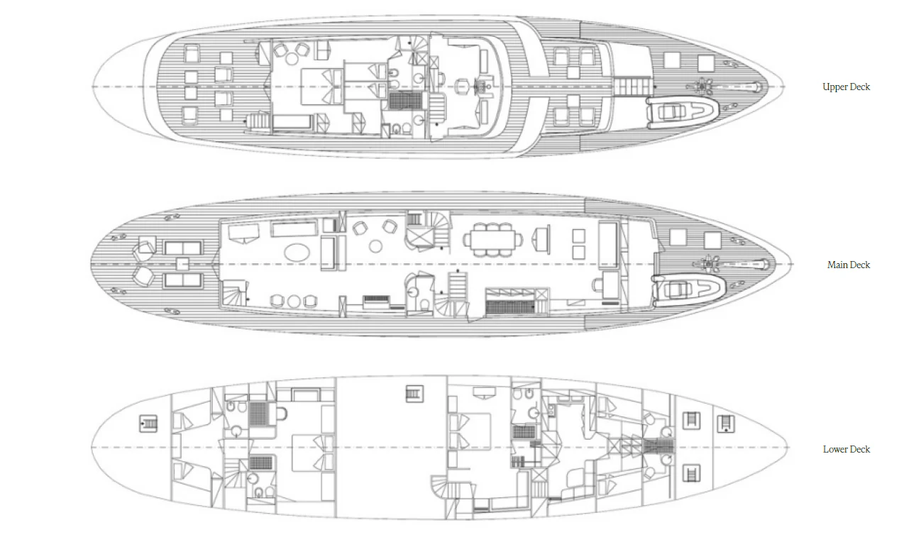 diagram, engineering drawing aboard SOUNION II Yacht for Sale