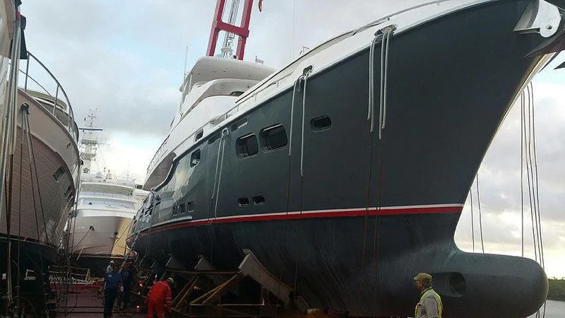 a large white ship aboard MACGUFFIN Yacht for Sale