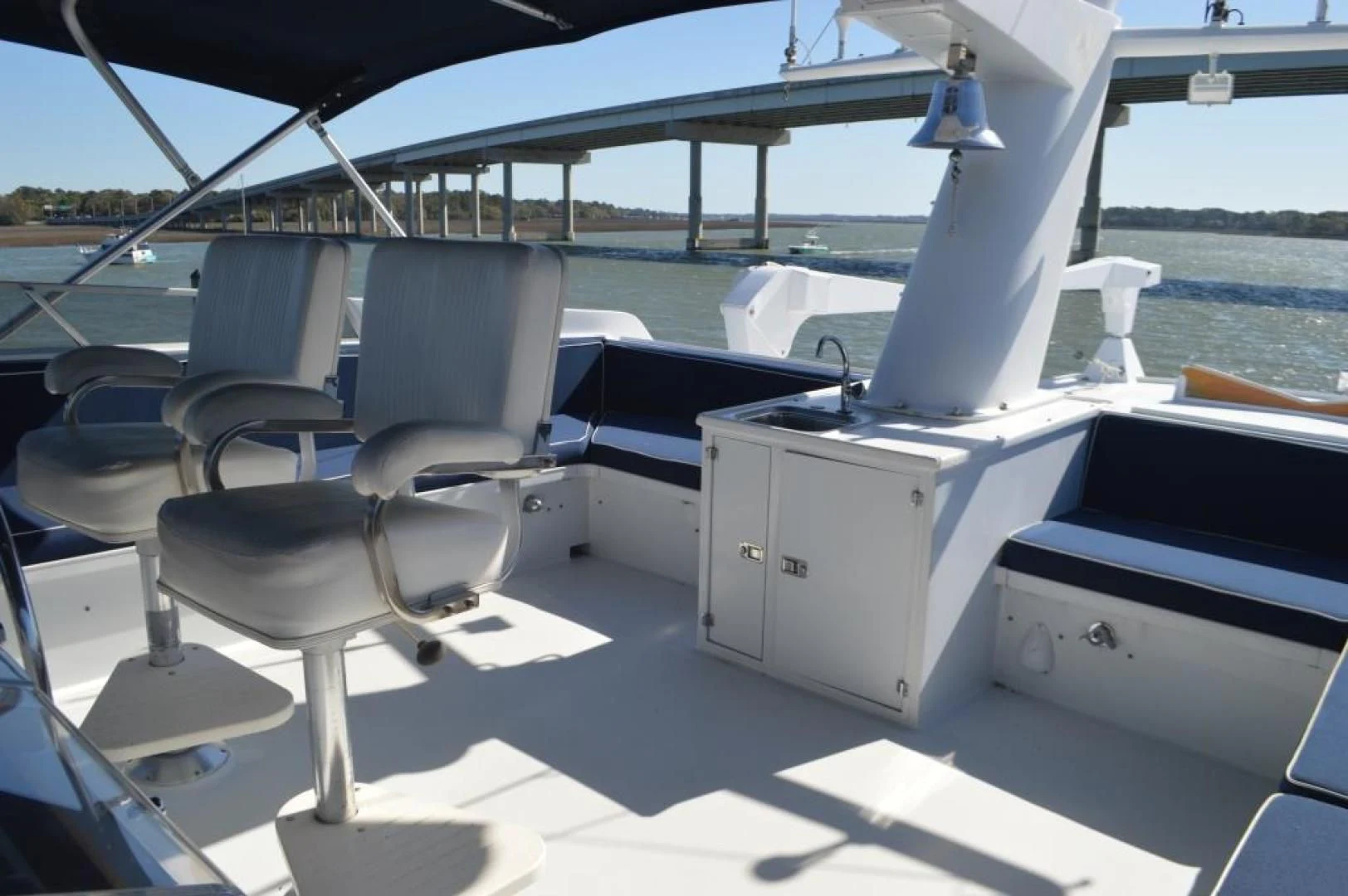 a boat on the water aboard ENCORE V Yacht for Sale