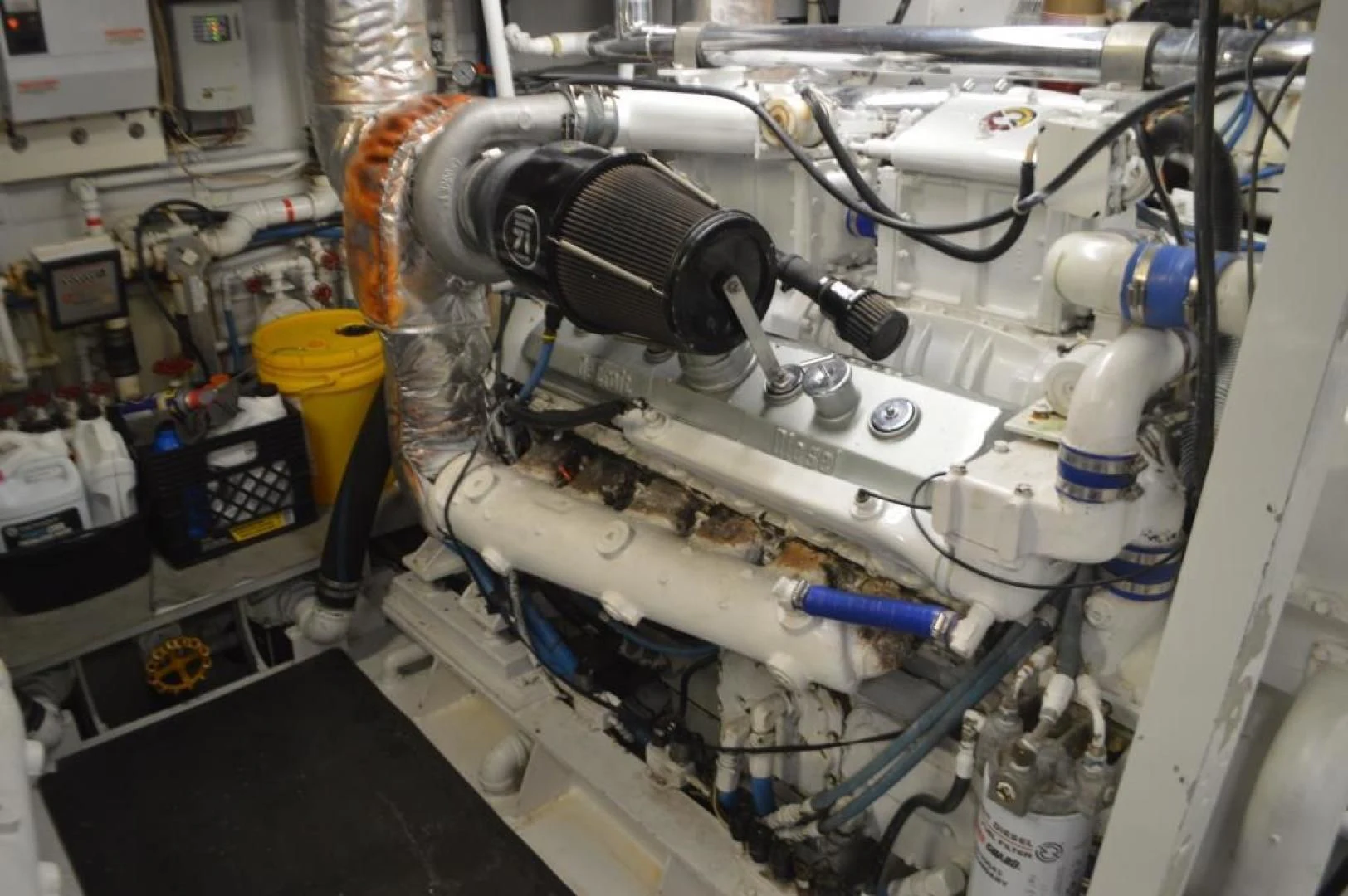 a machine with a large piece of equipment in it aboard ENCORE V Yacht for Sale