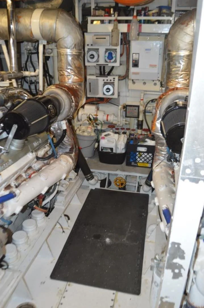a large machine with pipes aboard ENCORE V Yacht for Sale