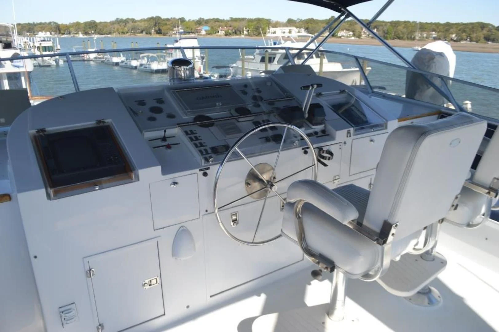 the inside of a boat aboard ENCORE V Yacht for Sale