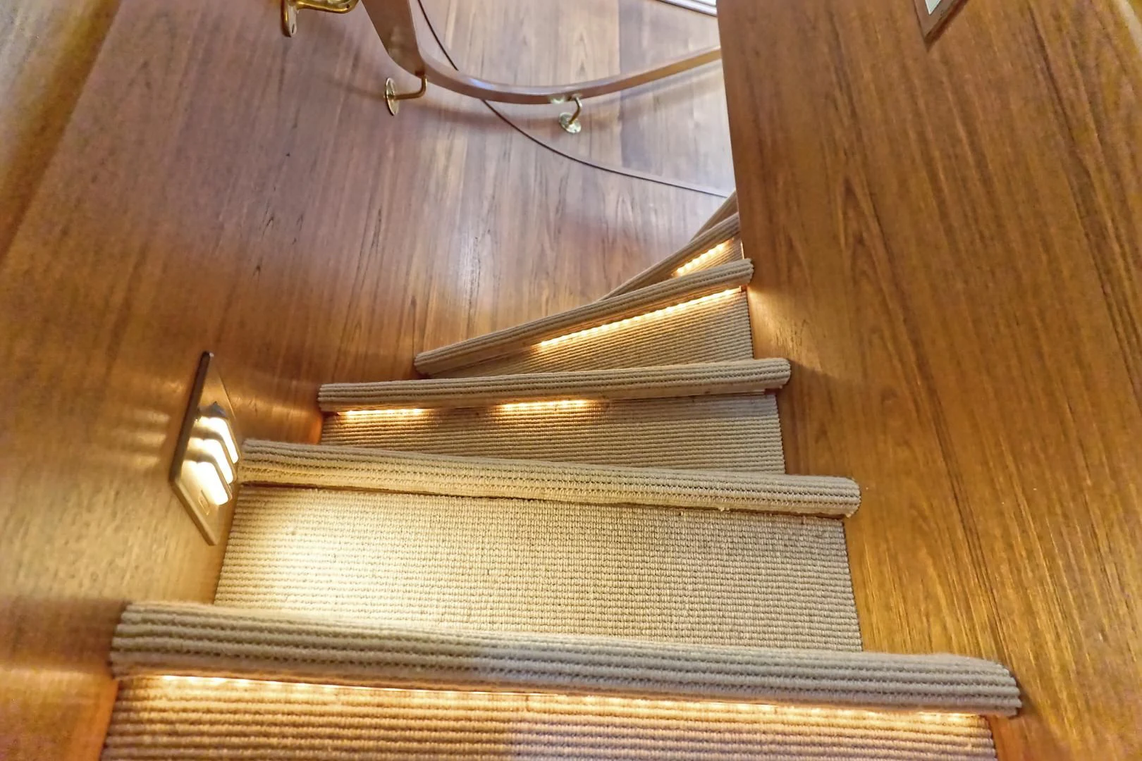 a set of stairs aboard ENCORE V Yacht for Sale