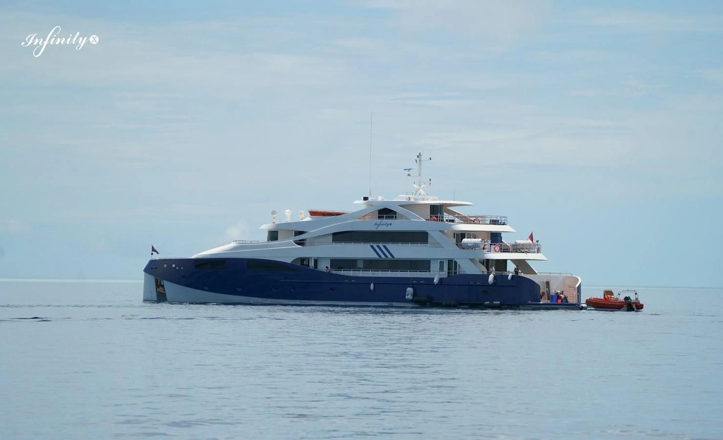 a boat in the water aboard INFINITY X Yacht for Sale