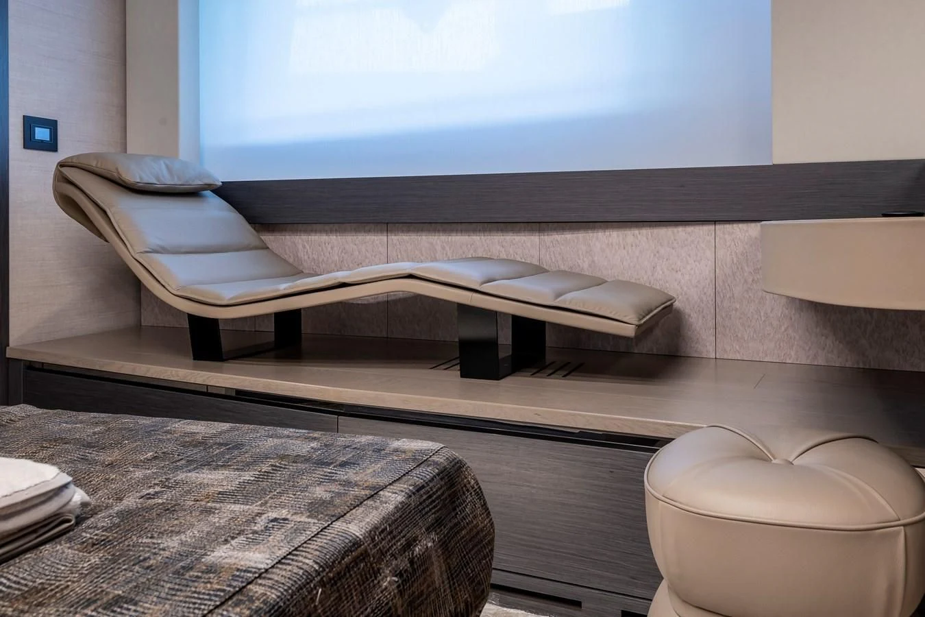 a white rectangular object on a wooden surface aboard CUCU Yacht for Sale