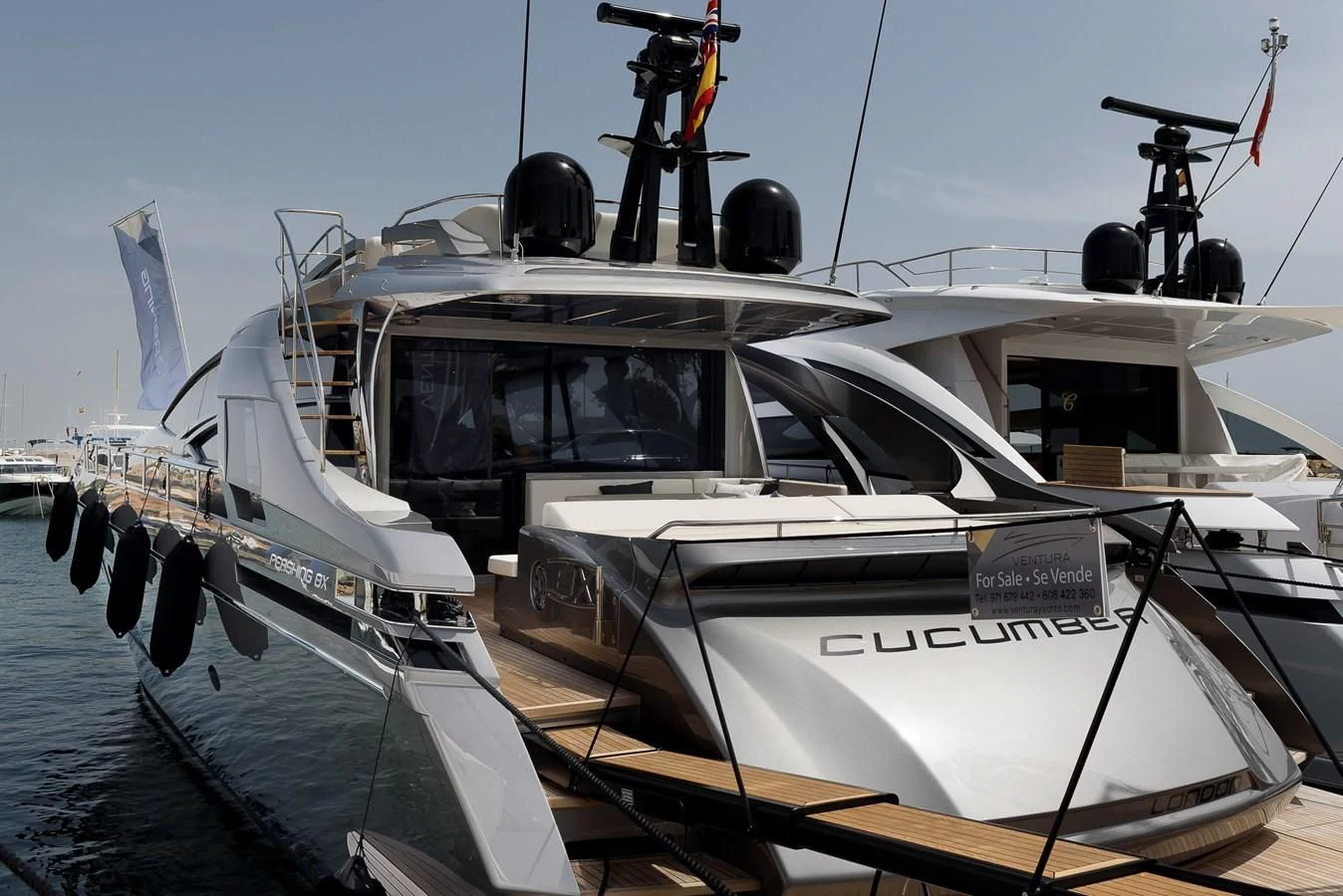 a boat with a large propeller aboard CUCU Yacht for Sale