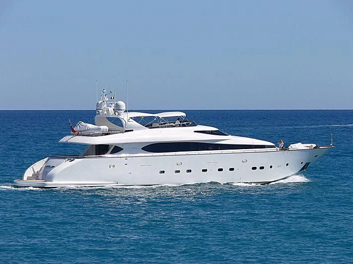 a white yacht in the water aboard NOUF Yacht for Sale