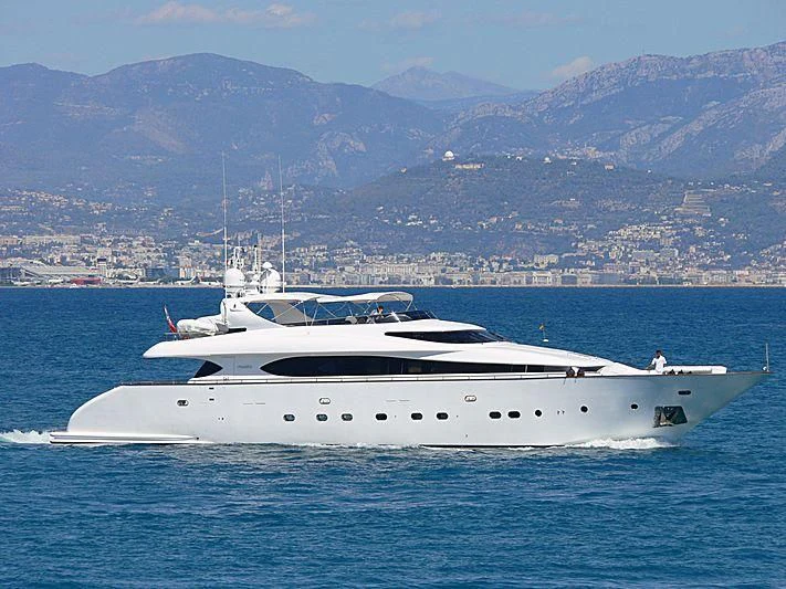 a white yacht in the water aboard NOUF Yacht for Sale