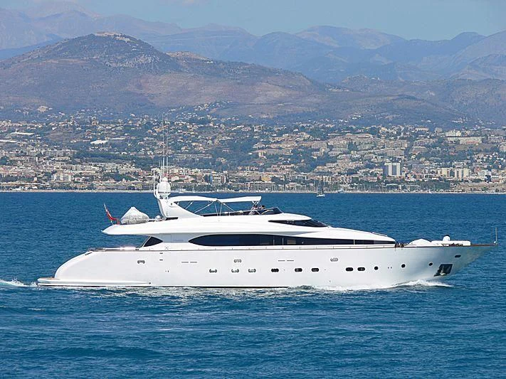 a white yacht in the water aboard NOUF Yacht for Sale