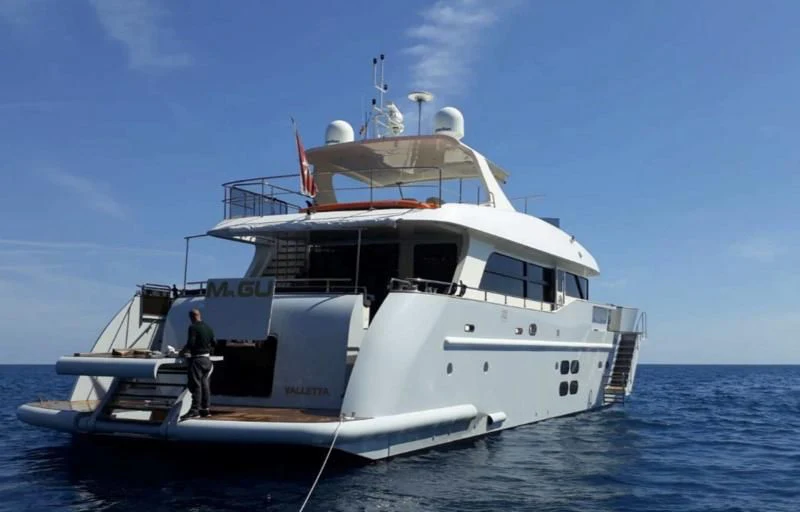 a boat in the water aboard MR GU Yacht for Sale