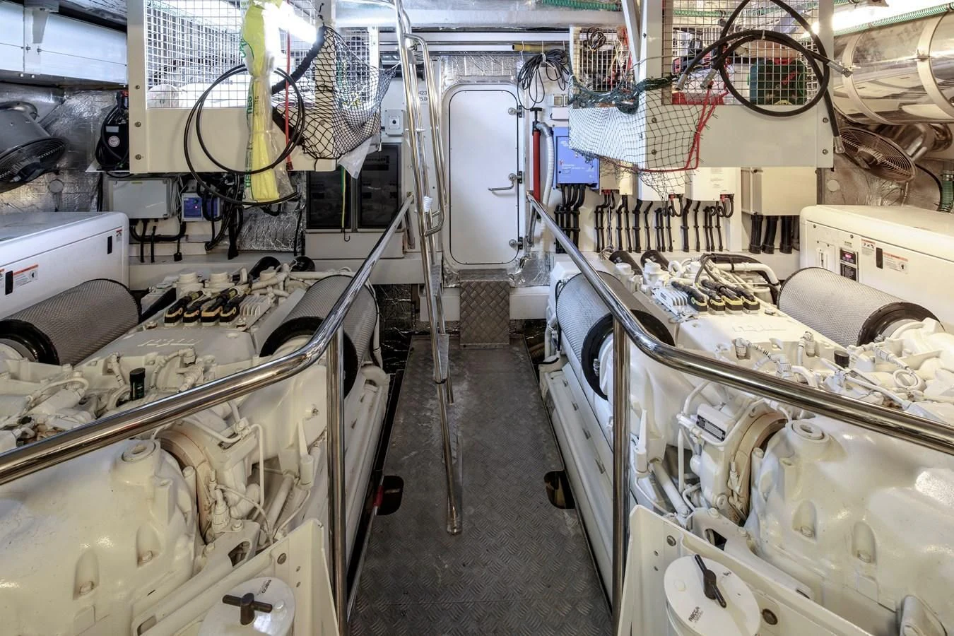a room with machinery aboard SSM Yacht for Sale
