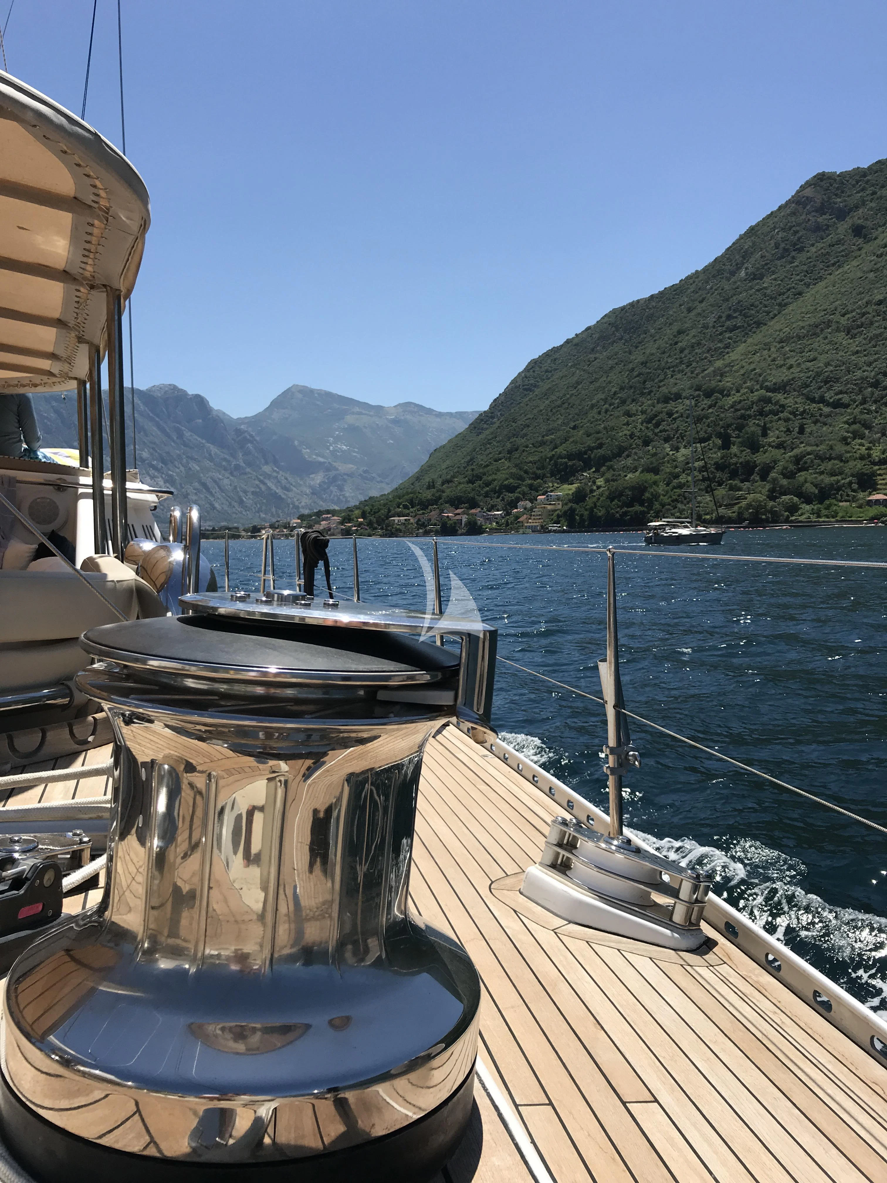 a boat on the water aboard SONGBIRD OF LONDON Yacht for Sale