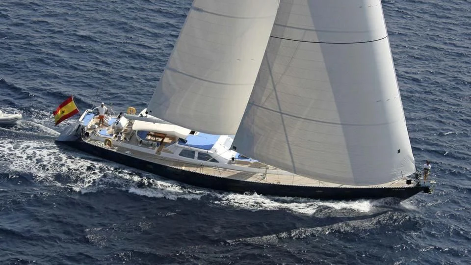 a boat sailing on the sea aboard SONGBIRD OF LONDON Yacht for Sale