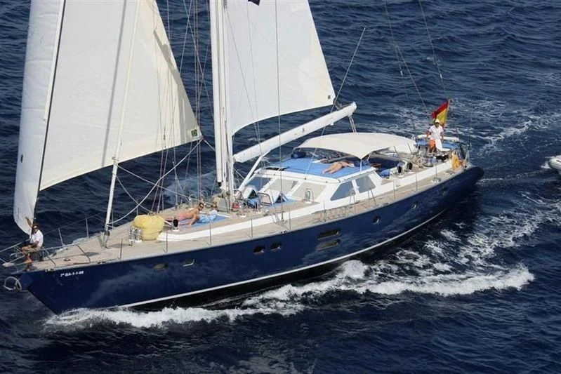 a sailboat on the water aboard SONGBIRD OF LONDON Yacht for Sale