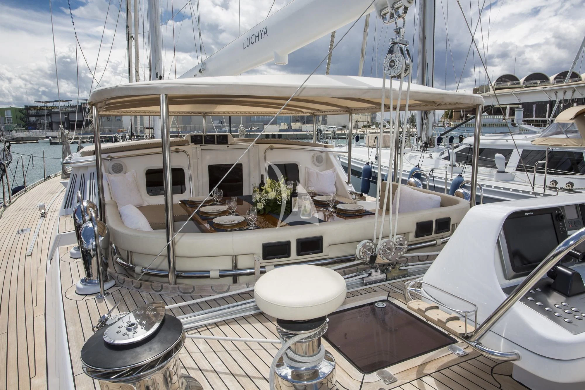 a boat on the water aboard SONGBIRD OF LONDON Yacht for Sale