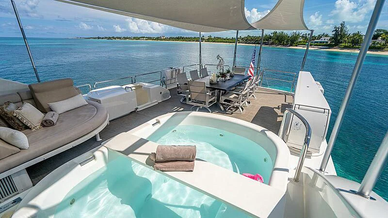 a boat on the water aboard BLACK SWAN Yacht for Sale