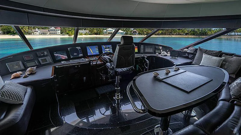 a cockpit of a plane aboard BLACK SWAN Yacht for Sale