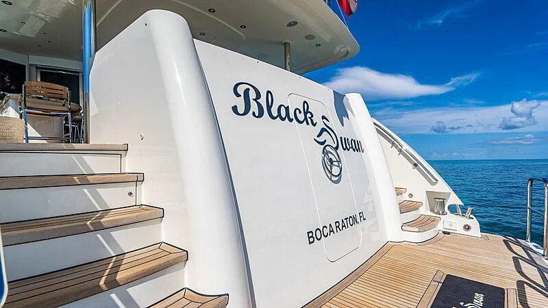 text aboard BLACK SWAN Yacht for Sale