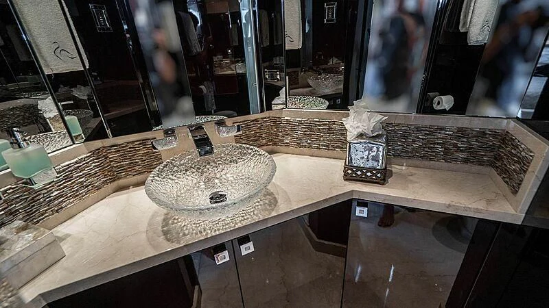 a display of a museum aboard BLACK SWAN Yacht for Sale