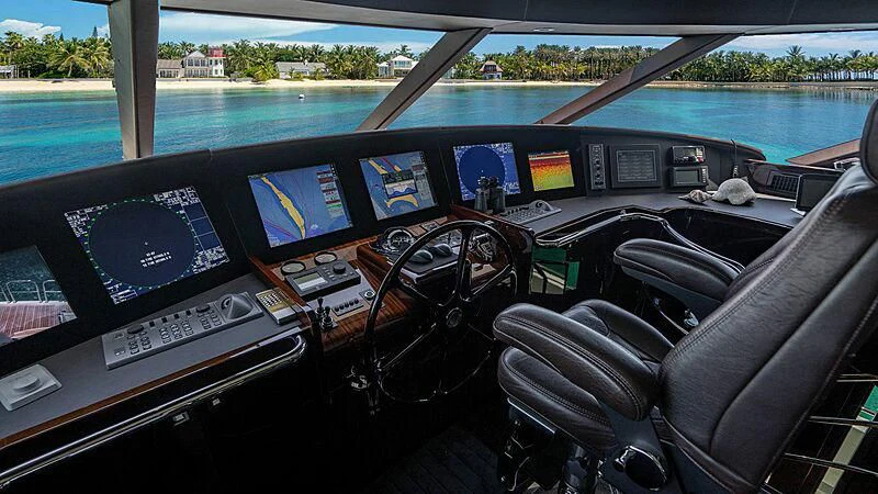inside of a car aboard BLACK SWAN Yacht for Sale