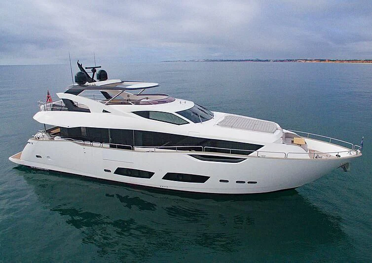 a white yacht in the water aboard GEE WHIZZ OF LONDON Yacht for Sale