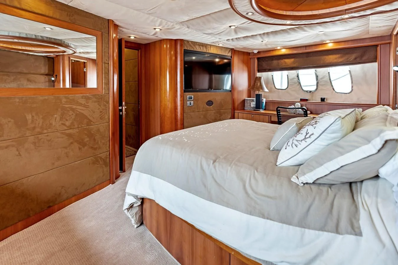 a bed in a cabin aboard PERSISTENCE Yacht for Sale