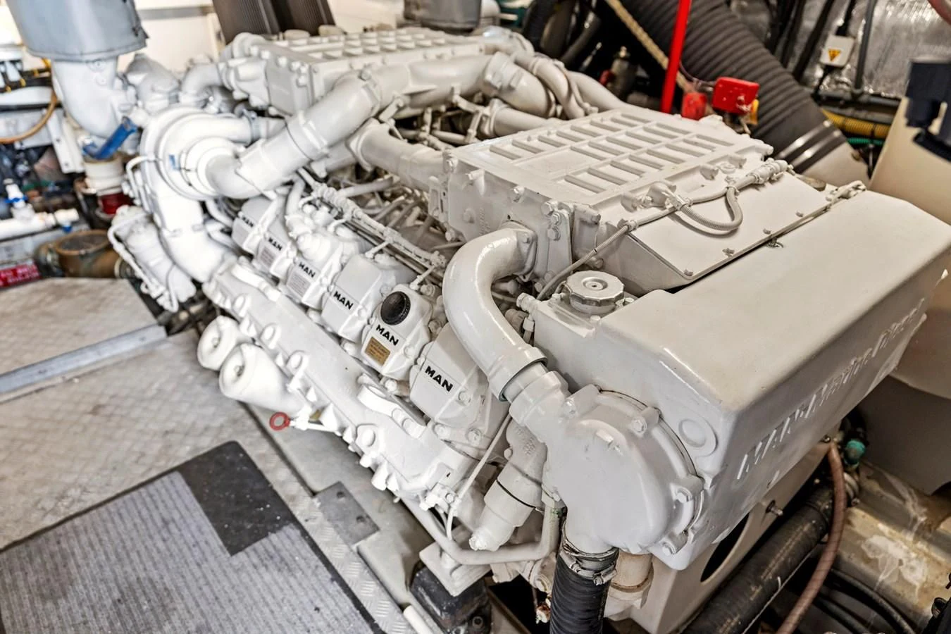 a machine with a large piece of equipment on it aboard PERSISTENCE Yacht for Sale