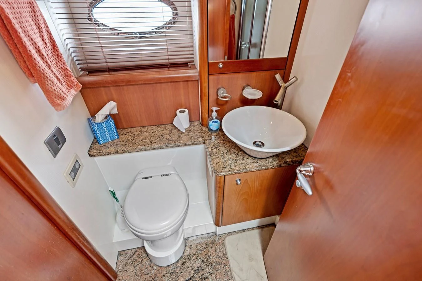 a bathroom with a sink and toilet aboard PERSISTENCE Yacht for Sale