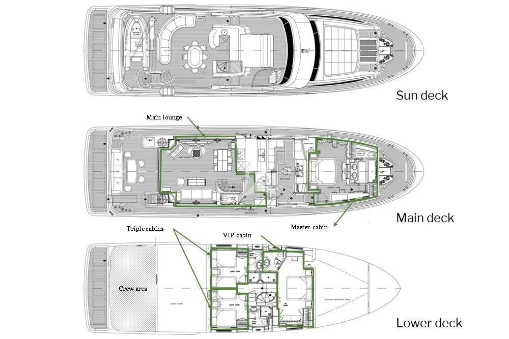 diagram, engineering drawing aboard REBECCA V Yacht for Sale