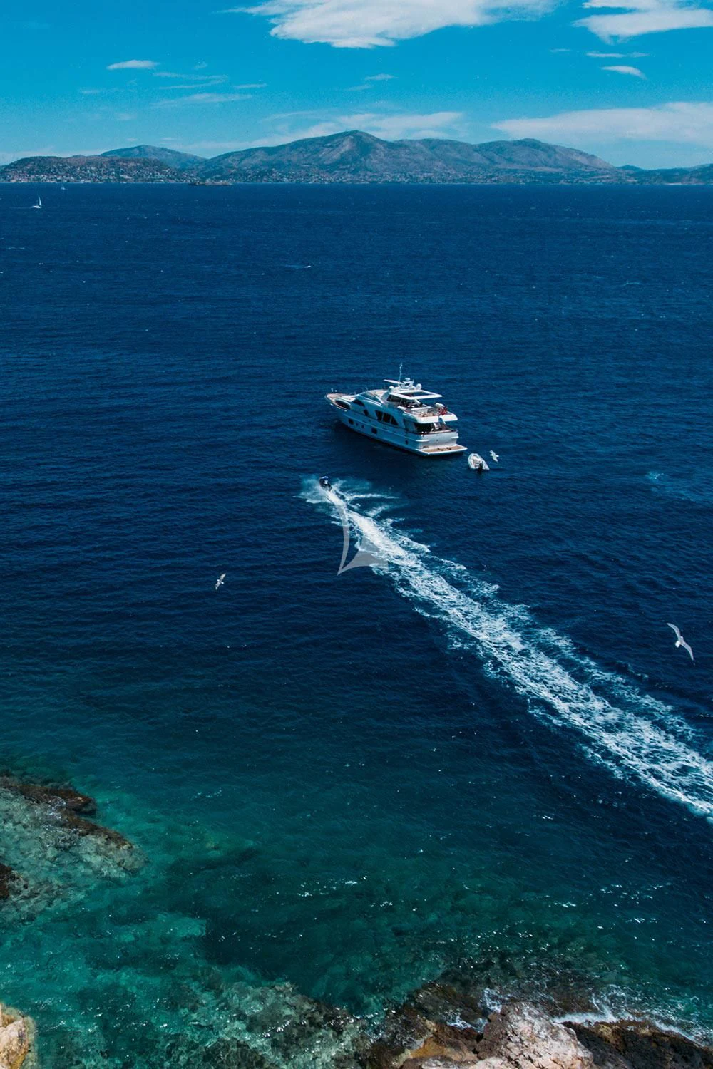 a ship sailing in the sea aboard REBECCA V Yacht for Sale