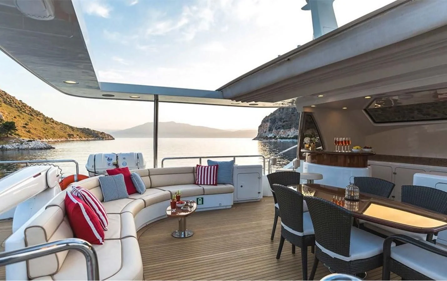 a boat on the water aboard REBECCA V Yacht for Sale