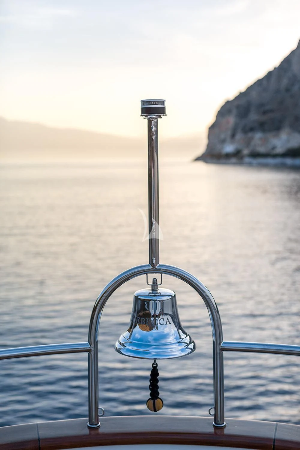 a water droplet on a boat aboard REBECCA V Yacht for Sale