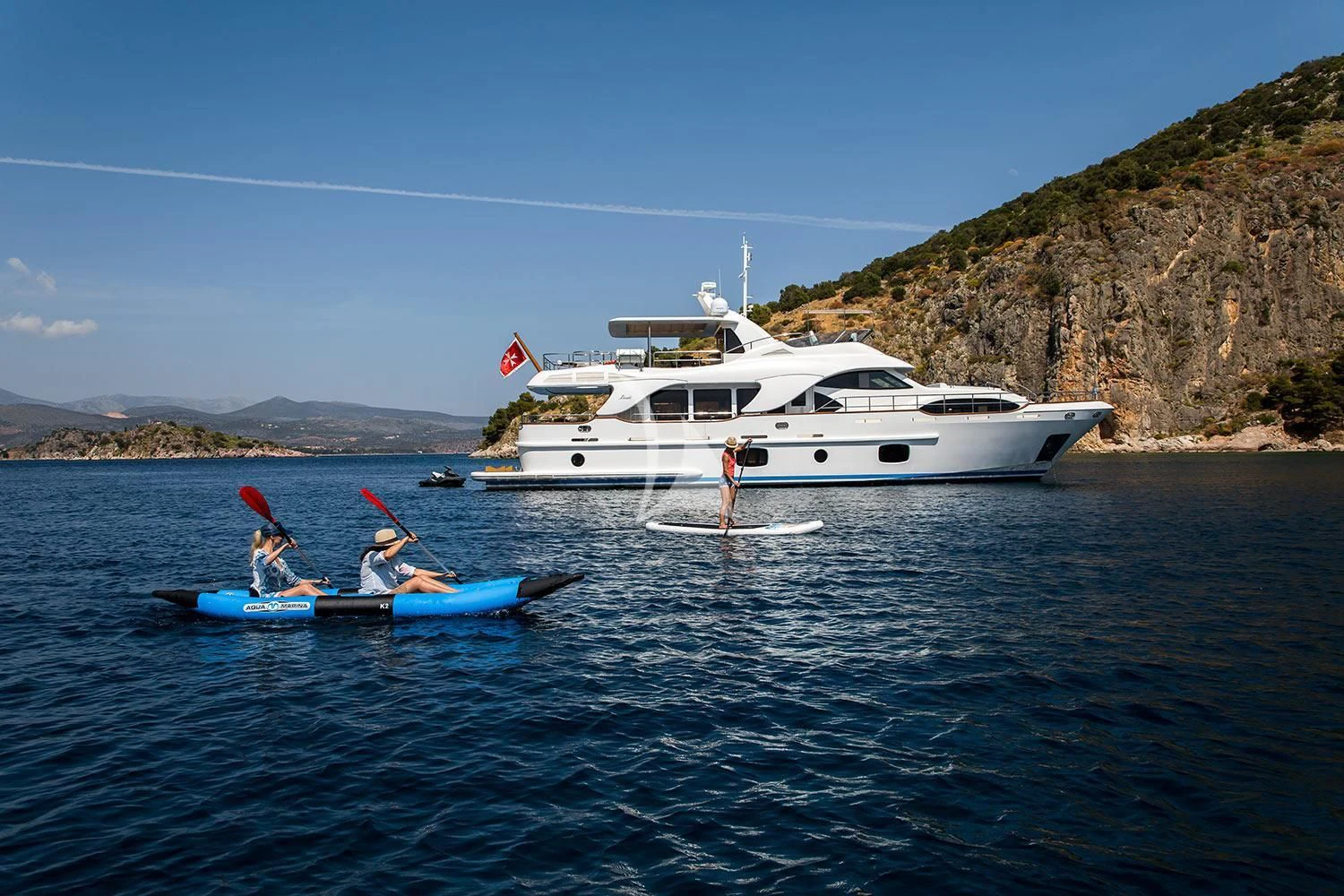 a boat on the water aboard REBECCA V Yacht for Sale