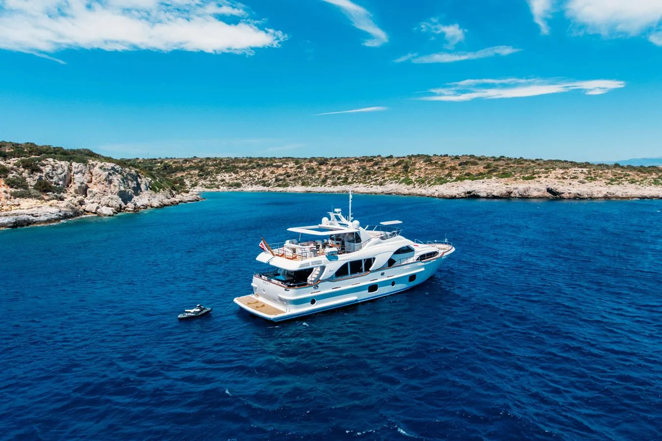 a boat in the water aboard REBECCA V Yacht for Sale