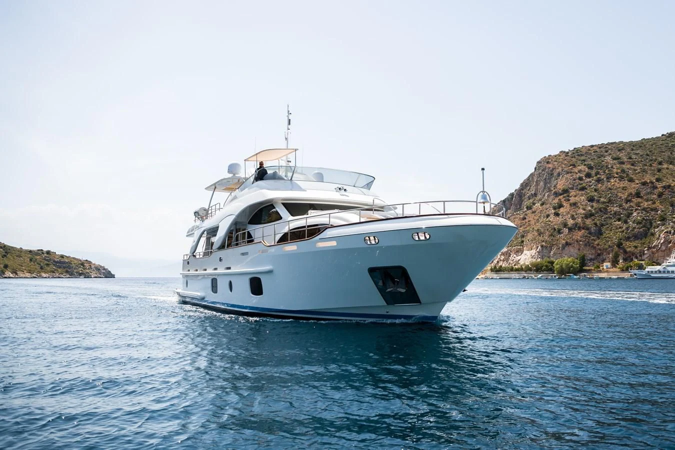 a boat on the water aboard REBECCA V Yacht for Sale