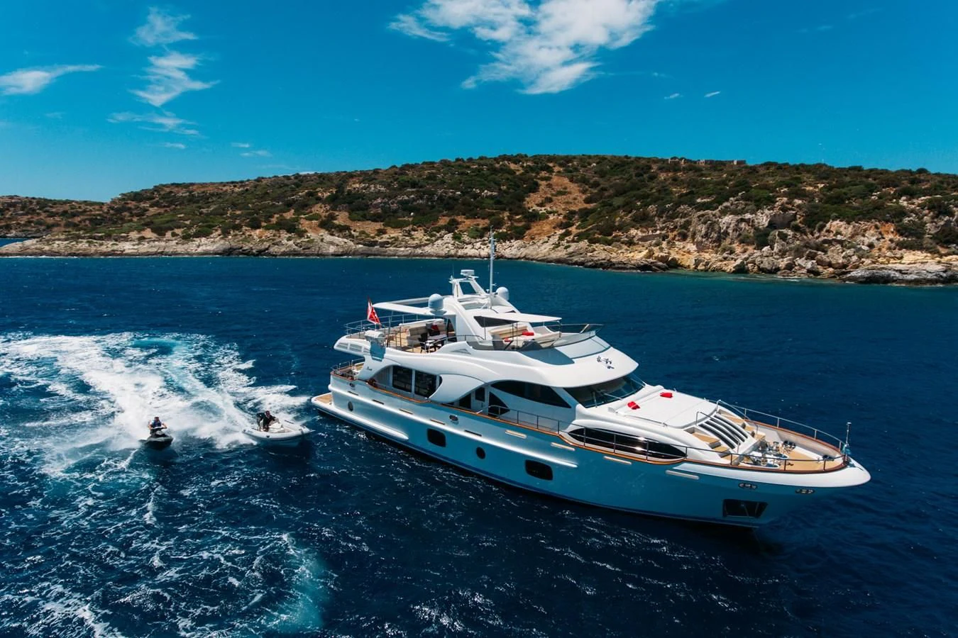 a boat on the water aboard REBECCA V Yacht for Sale