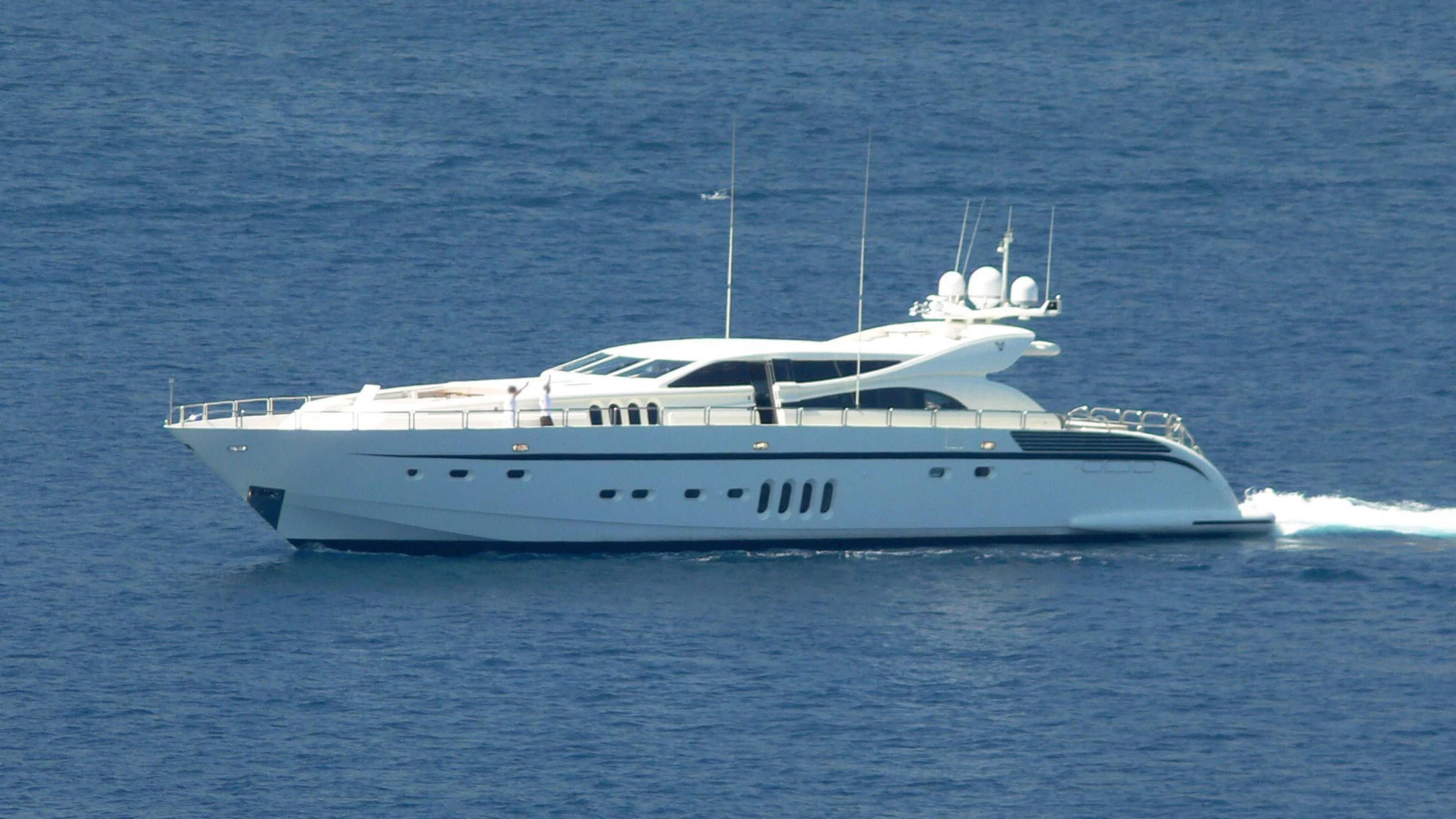 a white yacht in the water aboard VITAMIN SEA I Yacht for Sale