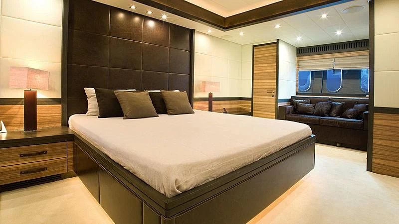 a bed in a room aboard VITAMIN SEA I Yacht for Sale