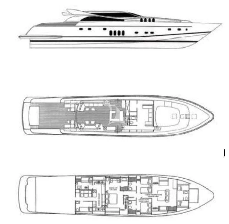 diagram, engineering drawing aboard VITAMIN SEA I Yacht for Sale